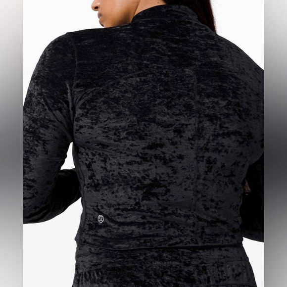RARE NWOT 🔥 Lululemon All Aligned Mock Neck Long Sleeve *Crushed Velvet Black - Picture 4 of 8